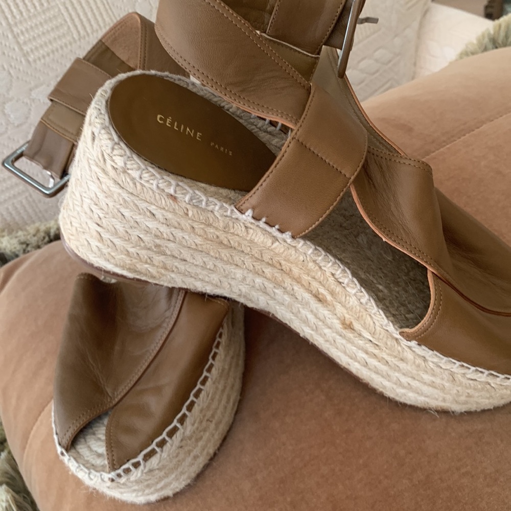 CELINE NWT leather espadrilles